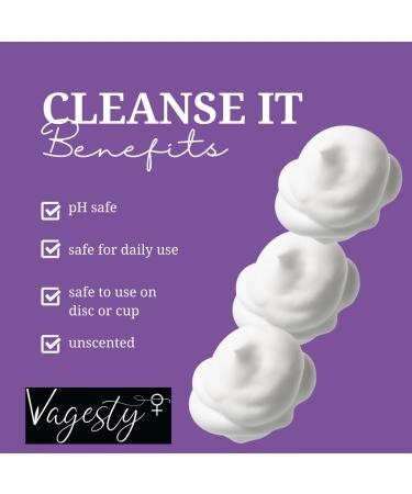 Vagesty pH Balanced Intimate Feminine Cleansing Wash - Unscented Natural Ingredients for Sensitive Skin and Menstrual Cup Cleaner - Buy Online on GoSupps.com