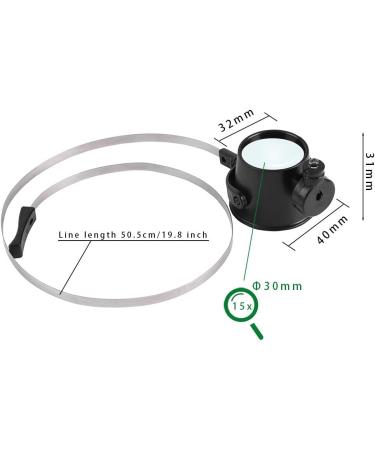 15X Headband Magnifier with LED Light Eye Mask Magnifying Glasses Jewelers Loupe Lens Head-Mounted Eye Loupe Monocular Magnifier for Reading Watch Repair Hobbies Watchmakers - Buy Online on GoSupps.com