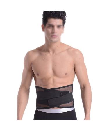Samnuerly lumbar spine lumbar spine back support breathable mesh four steel plate protection back waist support belt men women (size: s)