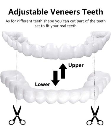 Dazzluxe Whitening Veneers - 4 Silicone Temporary Teeth for Upper & Lower Jaws | Instant Smile Confidence Boost - Buy Online on GoSupps.com