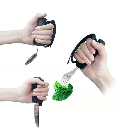 Elderly Disability Anti-Shake Eating Aid Tablewares 3PCS Cutlery Sets Disability Aids Eating Cutlery Easy Grip Knife Spoon Fork Utensils Adaptive Dining Aid Cutlery Set for Parkinson
