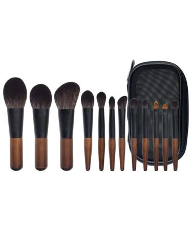 Mini Portable 12 Makeup Brush Set Loose Powder Brush Eyeshadow Brush Beauty Tool Black