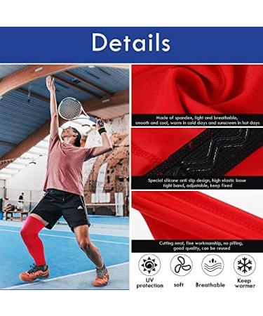 Skylety 4-Piece Leg Sleeves Set | Cooling Long Sleeves UV Protection | Men Women | Black White Red Navy Blue | X-Large - Buy Online on GoSupps.com