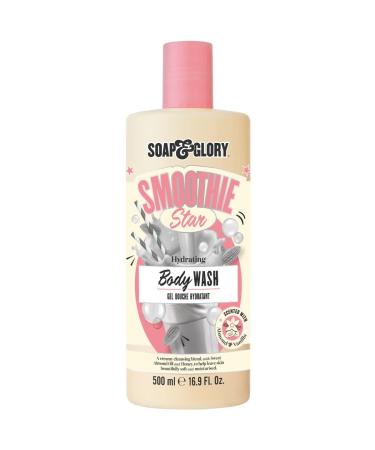 Soap & Glory Smoothie Star Moisturizing Shower Gel - Hydrating & Revitalizing Honey Milk Body Wash - Almond Scented Skin Cleanser & Shower Soap (500ml)