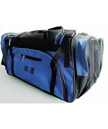GTE Zone Taekwondo, Martial Arts, MMA, Karate, Sparring Gear Equipment Bags (13"x27"x14" (Blue w/Mesh Top & Side), 125F)