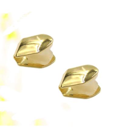 2Pcs Hip Hop Teeth Caps - Shiny Dental Veneers for Men & Women, Golden Single Tooth Braces for Unique Style | Teeth Accessories for Dental Grills - Buy Online on GoSupps.com