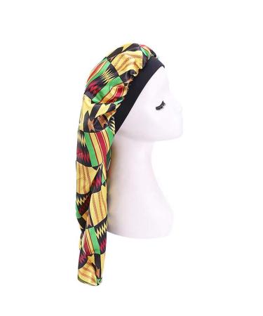 2PCS Extra Long Braid Bonnet for Sleeping - Colorful Peacock + Golden Egypt - Buy Online on GoSupps.com