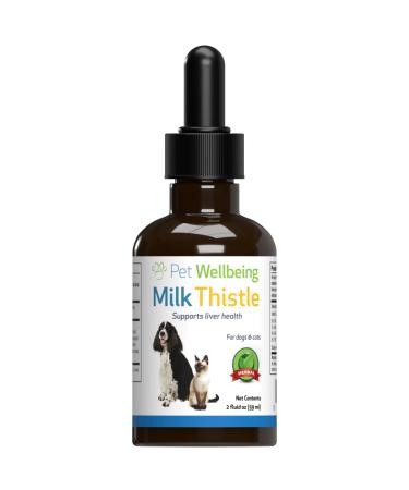 Pet Wellbeing Milk Thistle for Cats - Supports Liver Health, Protects Liver - Glycerin-Based Natural Herbal Supplement - 2 oz (59 ml)