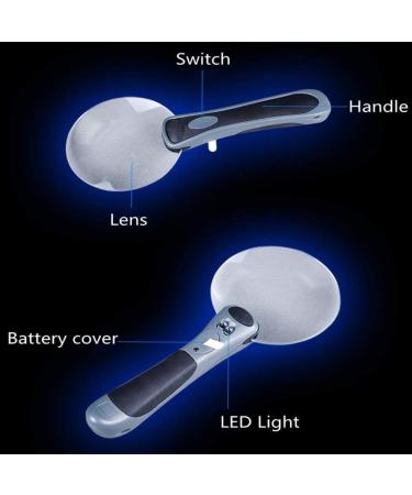 Magnifying Glasses Vision aids 3X LED Magnifying Glass No Frame HD Lens Handheld Jewelry Identification Tool for Reading Maps Stamps Coins Watch Electronic Repair Stationery Office Supplies 1PCS - Buy Online on GoSupps.com