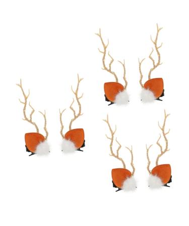 Beaupretty 3 Pairs Christmas Glow Barrette Christmas Hair Pins Branch Hairpin Xmas Hair Clips Antlers Antler Hair Clips Photography Hair Clips Deer Hair Pin Christmas Socks Resin Elk