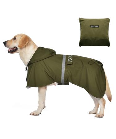KOOGAL Pet Large Dog Raincoat Apparel Poncho Waterproof for Medium Large Sized for Dog Raincoat Clothes Jacket (6XL, Green) 6XL Green