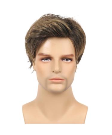Kaneles Men's Short Brown Natural Synthetic Cosplay Wig - Perfect for Male Cosplayers - Buy Online on GoSupps.com