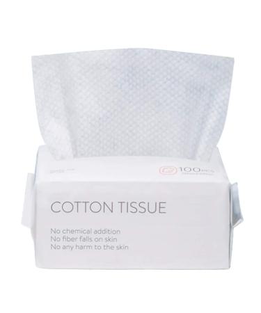 100PCS Large Disposable Face Towel Facial Eye Nail Make up Removing Cotton Tissue Multipurpose Cotton Towel Tissue for Skin Care Reusable Cotton Pads Wet & Dry Use
