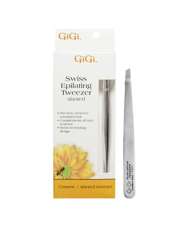 GiGi Slanted Tweezer for Ingrown Hair and Stubble Removal