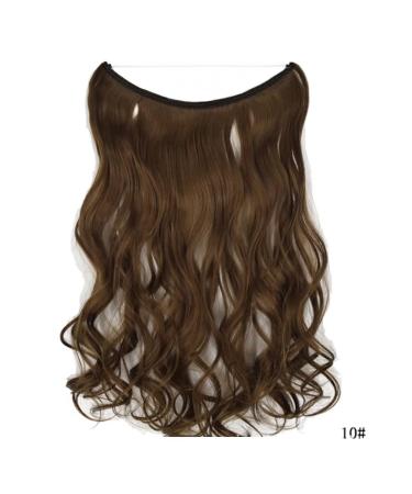 Iluu Invisible Wire Hair Extensions - Curly Golden Brown Synthetic & Heat-Resistant 45.7 cm 80 g #10 - Perfect for Secret Hair Parts - Buy Online on GoSupps.com
