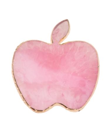 MERRYHAPPY MERRYHAPY 1 Piece Apple Shaped Manicure Palette With Gold Edge Professional Art Coloring Page For Nails Suitable For Color Mixing Photo Props 9*86cm Pink