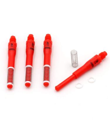 CUESOUL 4 pcs TERO AK7 Dart Shafts Built-in Spring Telescopic for Steel Tip Darts and Soft Tip Darts Red 37mm-Length D