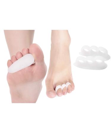 ERGOfoot Hammer Toe Corrector 4 PCS Hammer Toe Straightener with 3 Separator Loops Relieve Foot Pain Pressure Discomfort Realign Bent Crooked Curled Claw Cushion Crest for Men and Women Three Loop-2 Pairs