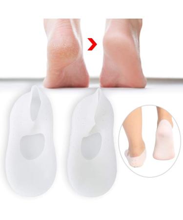 Silicone Socks for Foot Care - Moisturizing & Cracked Protection | Preventative Tool (L-White) - Buy Online on GoSupps.com