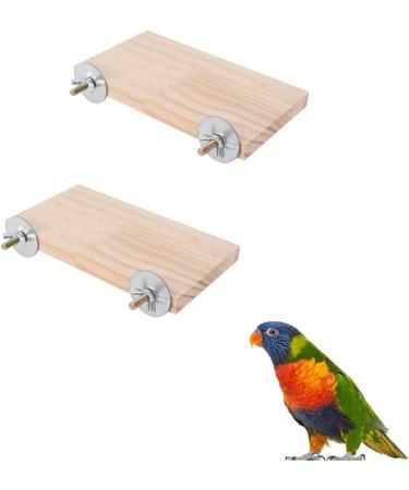 winmiya 2 PCS Bird Platform Bird Cage Accessories Pet Platform Climbing Platform Rat Cage Accessories Wooden Stand Rest Place for Small Animals - Buy Online on GoSupps.com