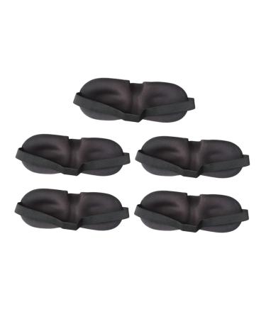 Healvian 5Pcs 3D Stereo Goggles Light Blocking eyemasks Adjustable Eye Cover Lightweight Eye Masks Eye Patch for Sleeping Night time Eye Cover 3D Sleep Cover Pillow Sleepy Eyes Child Cotton Black 1 Count (Pack of 1)