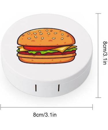 Portable Cute Hamburger Contact Lens Travel Kit with Mirror - Perfect for Daily Outdoor Use - Buy Online on GoSupps.com