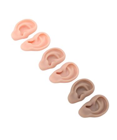 Artificial Ear Model Soft Flexible 3 Pairs Reusable Silicone Human Ear Model for Home