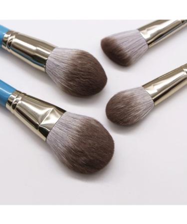 13-Piece High-End Makeup Brush Set - Granny Gray Solid Wood Handle & Blue Accents | International Shipping - Buy Online on GoSupps.com