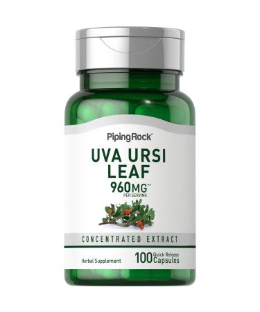 Piping Rock Uva Ursi Capsules 960mg | 100 Count | Concentrated Herbal Leaf Extract | Non-GMO Gluten Free Supplement