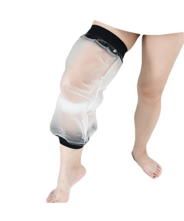 Knee Cast Cover for Shower, Waterproof TPU Shower Bandage and Cast Protector for Knee Replacement Surgery, Wound, Burns Watertight Protection Reusable