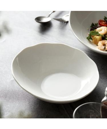 Salad Bowls Mixing Bowls Oblique Mouth Salad Bowl Vegetable and Fruit Plate Home Kitchen White Ceramic Salad Bowl Dessert Bowl Salad Bowl Pasta Bowls(Large) (A2pc Small) - Buy Online on GoSupps.com