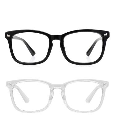 Cyxus glasses blue light filter glasses without strength anti-blue lights from laptops smartphones tablets and other screens 13-black & clear
