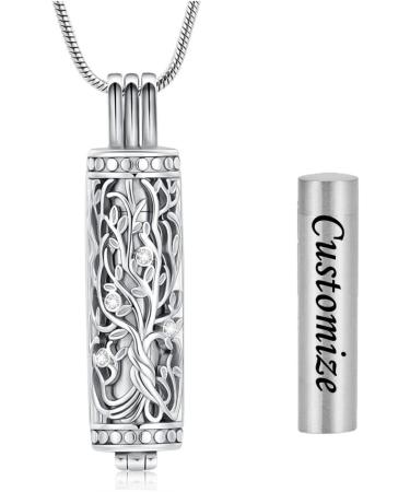VCCWYQK Cremation Jewelry Urn Necklace for Ashes Pendant with Hollow Glass Vial Cylinder Cremation Keepsake Memorial Lockets Ashes Holder for Women Men Pet - Buy Online on GoSupps.com