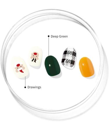 Ohora Semi Cured Gel Nail Strips (N Dear. Santa) - Salon-Quality, Long Lasting, Easy to Apply & Remove - Works with UV Nail Lamps - Includes Prep Pads, File, & Wooden Stick - Buy Online on GoSupps.com