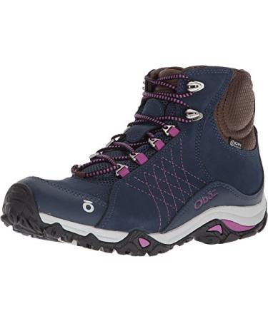 Oboz Women's Sapphire Mid B-Dry Waterproof Hiking Boot Huckleberry 8 Wide
