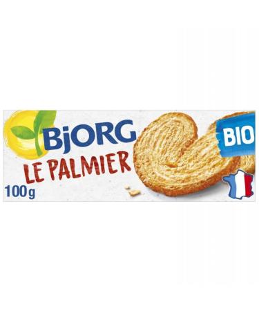 BJORG - Organic Palmier Biscuits 100G - Pack of 4