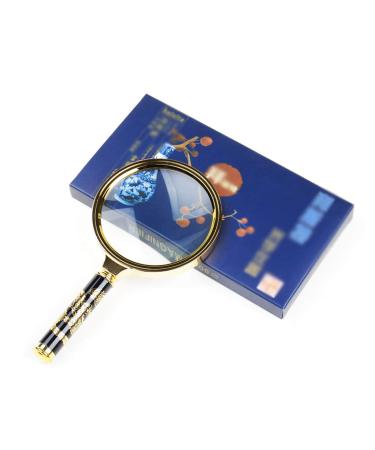 Magnifiers Reading Glass Portable Handheld Handle 90mm 10X Optical Glass Elderly Children Clear Magnifier Compatible with Books Newspapers Maps Coins Reading Aids