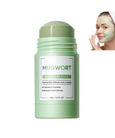 OKAY Mugwort Clay Mask Stick for Face Deeply Cleans Blackheads and Pores Reduces Excess Oil Mud Mask for Acne Treatment Soothes Skin with Mugwort Essence 1 Piece 1 Piece