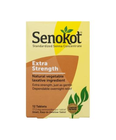 Senokot Natural Vegetable Laxative Ingredient Extra Strength Tablets 12 Tablets