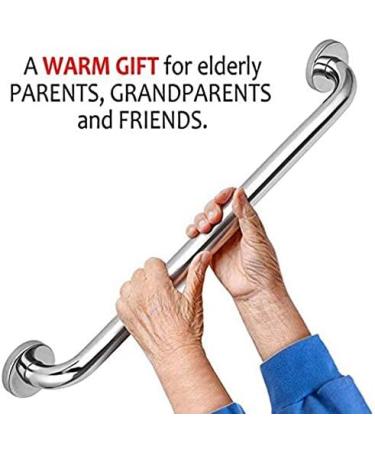 2 Pack 16Inch Shower Grab Bar Steel Bathroom Grab Bar Handle Bathroom Shower (1.25inch Diameter) Black C - Buy Online on GoSupps.com