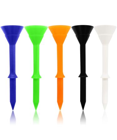 FINGER TEN Golf Tees 3 1/4 Inch Unbreakable Plastic Tee Value 12/24/60 Pack, Pro Upgrade Step Up Long 83mm Colored Set All 3 1/4 Inch Mixed Color(24 Pack)