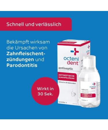 Octenident Antiseptic Mouthwash - Fast-Acting 250ml Bacterial Reducer Chlorhexidine-Free Solution - Buy Online on GoSupps.com
