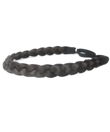 Bobiya Dark Brown 3-Strand Artificial Hair Braids Headband | Wide Braided Elastic Stretch Band for Women & Girls - Buy Online on GoSupps.com