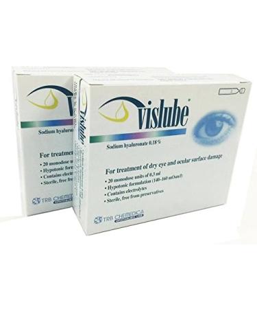 Vislube Sodium Hyaluronate 0.18% Eye Drops - 20x0.3ml for Dry Eye Relief - Buy Online on GoSupps.com