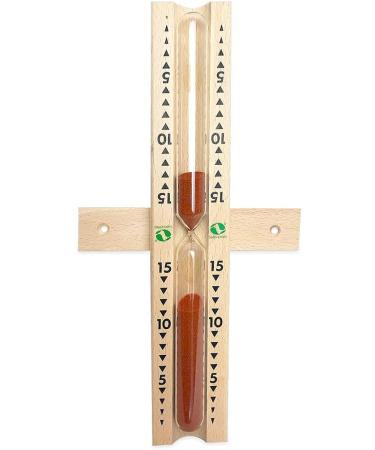 SudoreWell Sauna Hourglass Exclusive 15 minutes made of pine wood with red sand Pine wood red sand