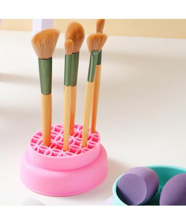 PATKAW Makeup Brush Cleaner Bowl Silicone Makeup Brush Cleaner Mat Scrubber with Brush Drying Holder Cosmetic Cleaning Tool Organizer for Powder Puffs Sponges - Buy Online on GoSupps.com