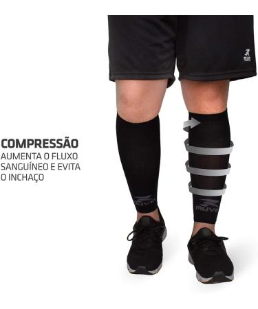Muvin Solid Calf Compression Sleeves for Men & Women - Shin Splints & Leg Pain Relief - Black - Size S - Buy Online on GoSupps.com