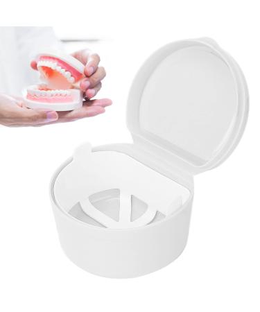 Protable Dental Retainer Box Orthodontic Dental Retainer Storage Box for False Teeth for Office Travel Household (White)
