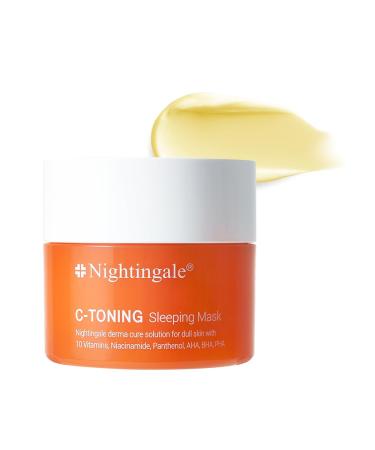Nightingale C Toning Sleeping Mask Overnight face Mask For Face Vitamin C + Niacinamide + AHA BHA PHA + Hyaluronic Acid Moisturizing & Visibly Brighten Hypoallergenic Korean Skin Care