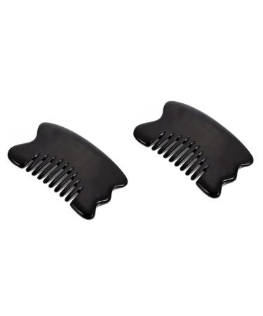 Fomiyes 2 STK massage comb scalp massager scalp ridge Ochsenhornkamm Massage curve for the household sucks sucker.